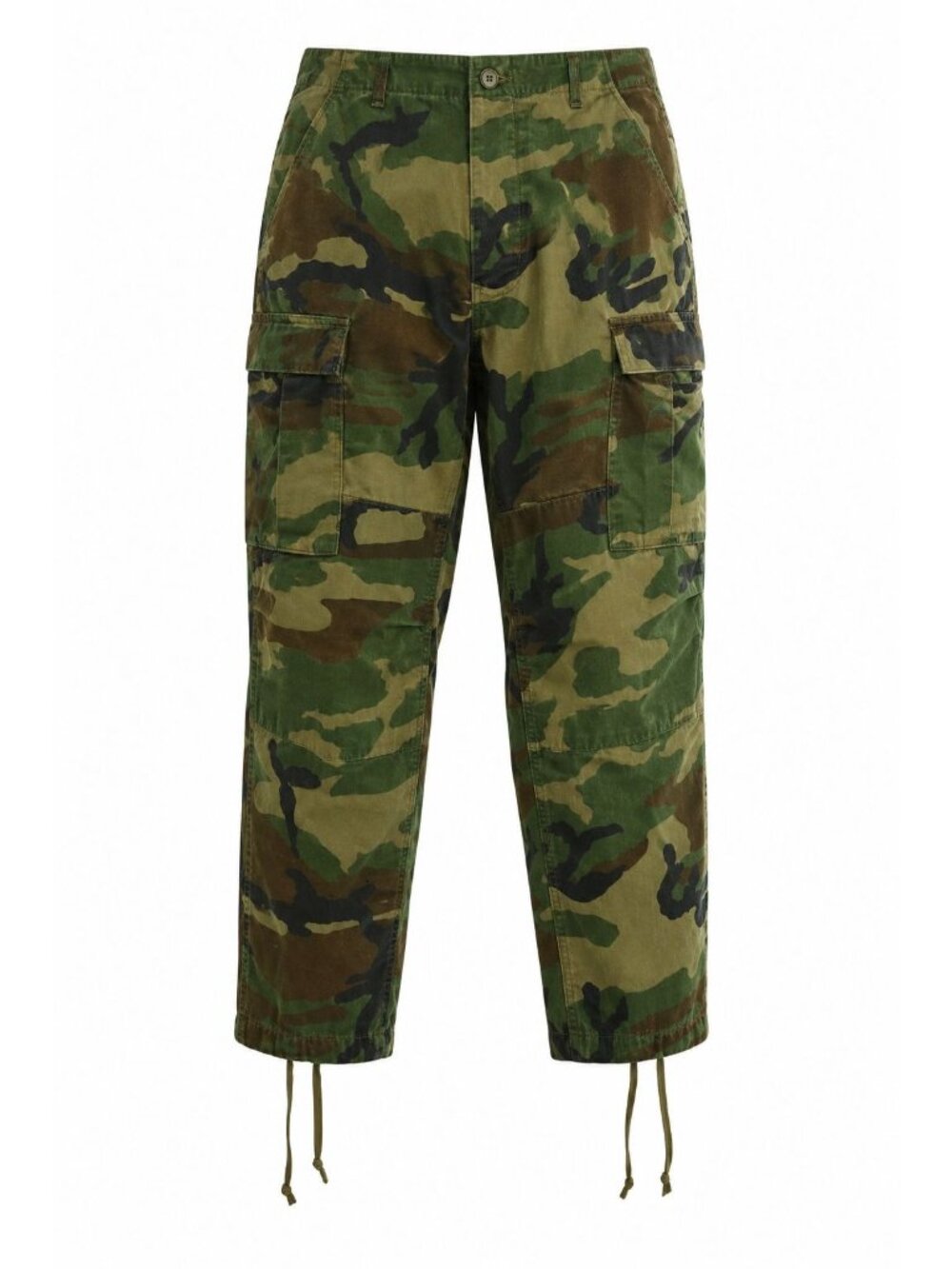 Unbranded Military Cargo Pants Sz S Woodland Camo Button Fly Tactical Army